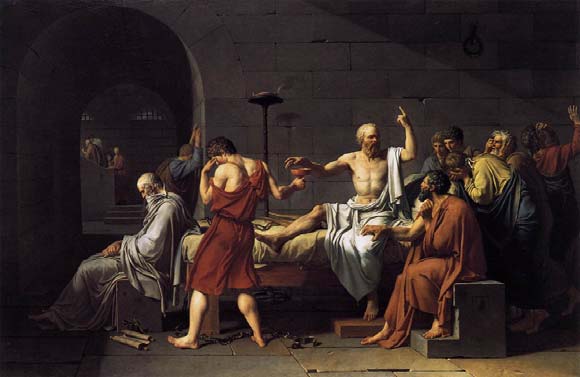 Sokrates: Elä paremmin huippukohdat 1 Jacques-Louis David: The Death of Socrates, 1787 Oil on Canvas, 51" x 77 1/4, Metropolitan Museum of Art Ajattelevan elämän henkilökohtaisesti velvoittava