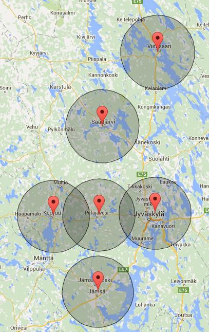 Simulointi pienet lapset Nykytila / saavutettavuus 90,8 % 2030 / saavutettavuus 91,2 % Ei