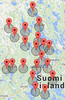 Simulointi yli 75 vuotiaat Hyvinvointikeskukset 8 => 20 Nykytila / saavutettavuus 90,2 % 2014 saavutettavuus 92,5 % 40 KM 20 KM Ikäihmisten