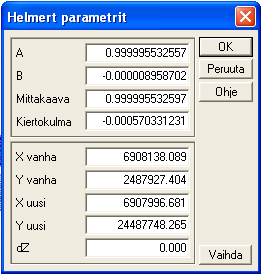 77 3D-system Oy 14.06.2010 Helmert-tasoitus Alkuperäinen tiedosto Virtain 18 pisteen mallin muunnospisteet Pisteitä 18 Keskivirhe So 0.021360 Sz 0.000000 Kertoimet A 0.999996 B -0.000009 C 0.
