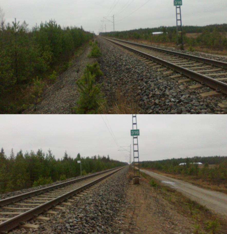 106 Kilometrit 315+920 & 316+160 (Pehmeikkö 86): Kohteessa on noin 2-5 metriä korkea penger turpeella. Kohteessa on vielä havaittavissa matalat vastapenkereet.