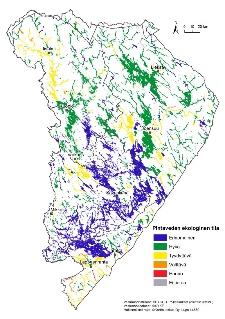 Mitä te ajattelette pintavesien ekologisesta tilasta yleisesti Vuoksen vesienhoitoalueella?