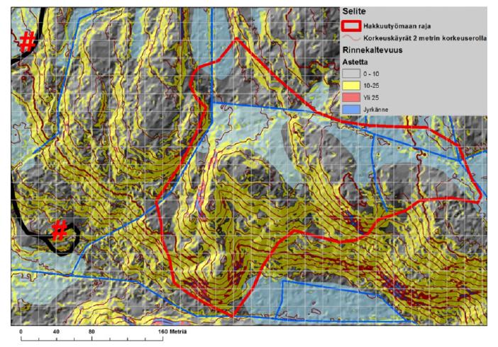 18 sella korkeusvaihtelumallilla (DEM), jota on mahdollista tuottaa nykyään tarkemmalla 2*2 m pikselikoolla korkeustarkkuuden ollessa + 0,3 m.