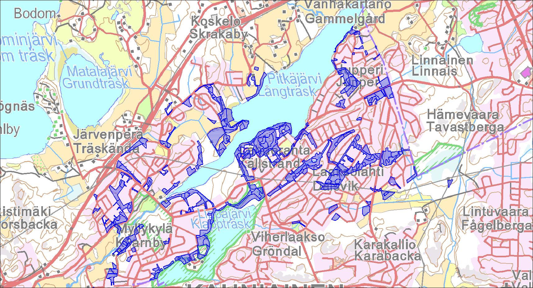 1. JOHDANTO Suunnitelma- alueeseen kuuluvat Espoon Pitkäjärven ympäristön ja Lippajärven pohjoispuoliset alueet: Järvenperä, Lähderanta, Laaksolahti ja Jupperi.