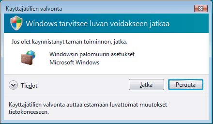 Ohjainten ja ohjelmien asentaminen Windows Vista -käyttäjät: 1 Napsauta Käynnistä-painiketta, sitten Ohjauspaneeli, Verkko ja Internet, Windowsin palomuuri ja napsauta muuta asetuksia.