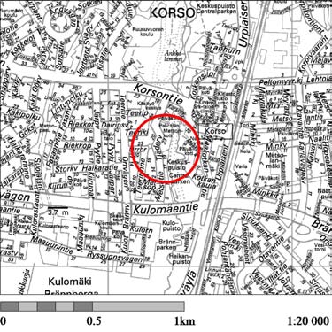 Maankäyttö- ja rakennuslain 63 mukainen OSALLISTUMIS- JA ARVIOINTISUUNNITELMA Asemakaavan muutos nro 002051 Metsonkodista Korson vanhustenkeskus Suunnittelualue sijaitsee Korson keskustan
