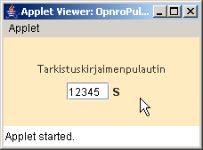 Appletviewer Unix-terminaalissa ja Windowsin