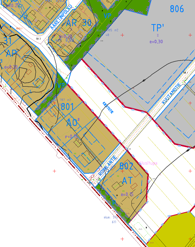 3(7) ASEMAKAAVA-ALUE AO Erillispientalojen korttelialue TP