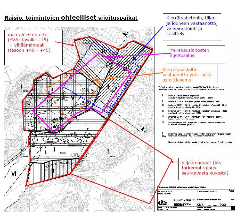 77 Kuva 6-26. Toimintojen suuntaa-antava sijoittuminen Raision Palovuoren alueelle.