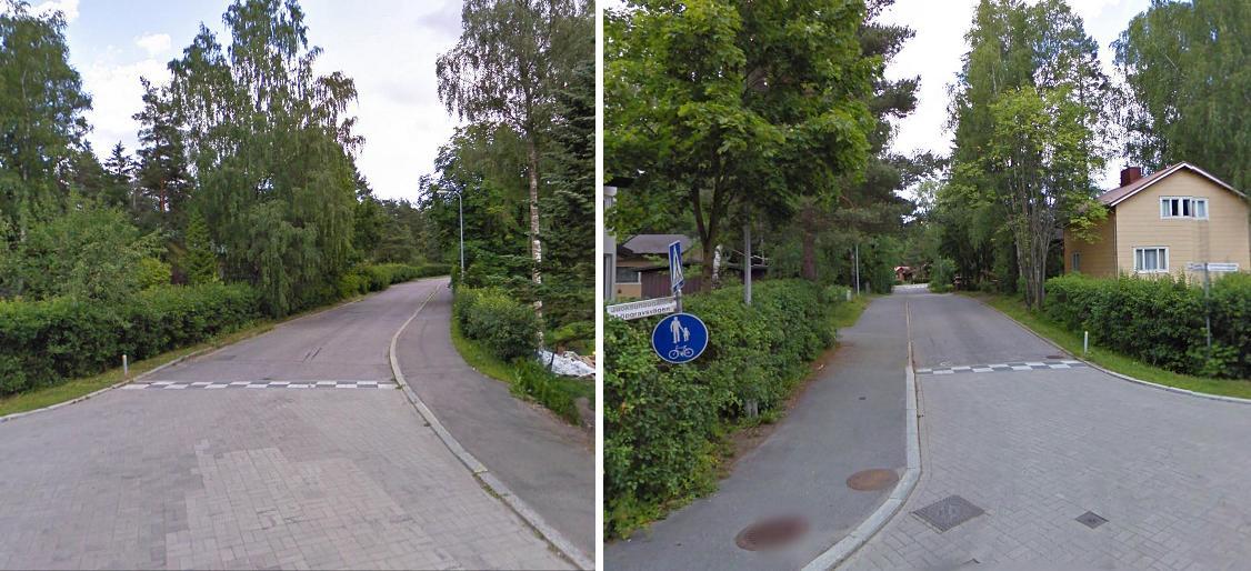 Kuva 2. Jommallakummalla kadulla funktio, käyttö ja rakenteelliset järjestelyt eivät ole tasapainossa (kuvassa Juoksuhaudantie ja Vannetie).