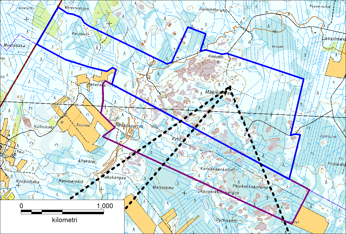 1 JOHDANTO Pyhäjoen Mäkikankaan alueelle (kuva 1) suunnitellaan uutta tuulipuistoa, johon rakennettaisiin 11 14 tuulivoimalaitosta.