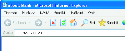 LAITTEEN INTERNET-PALVELIMELLE PÄÄSY Kun laite on kytkettynä verkkoon, pääset sen sisäänrakennettuun Internet-palvelimeen oman tietokoneesi Internet-selaimen avulla.