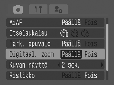 Digitaalisen zoomauksen käyttäminen Kuvaustila Voit ottaa zoomattuja kuvia käyttämällä yhtä aikaa digitaalista ja optista zoomausta.