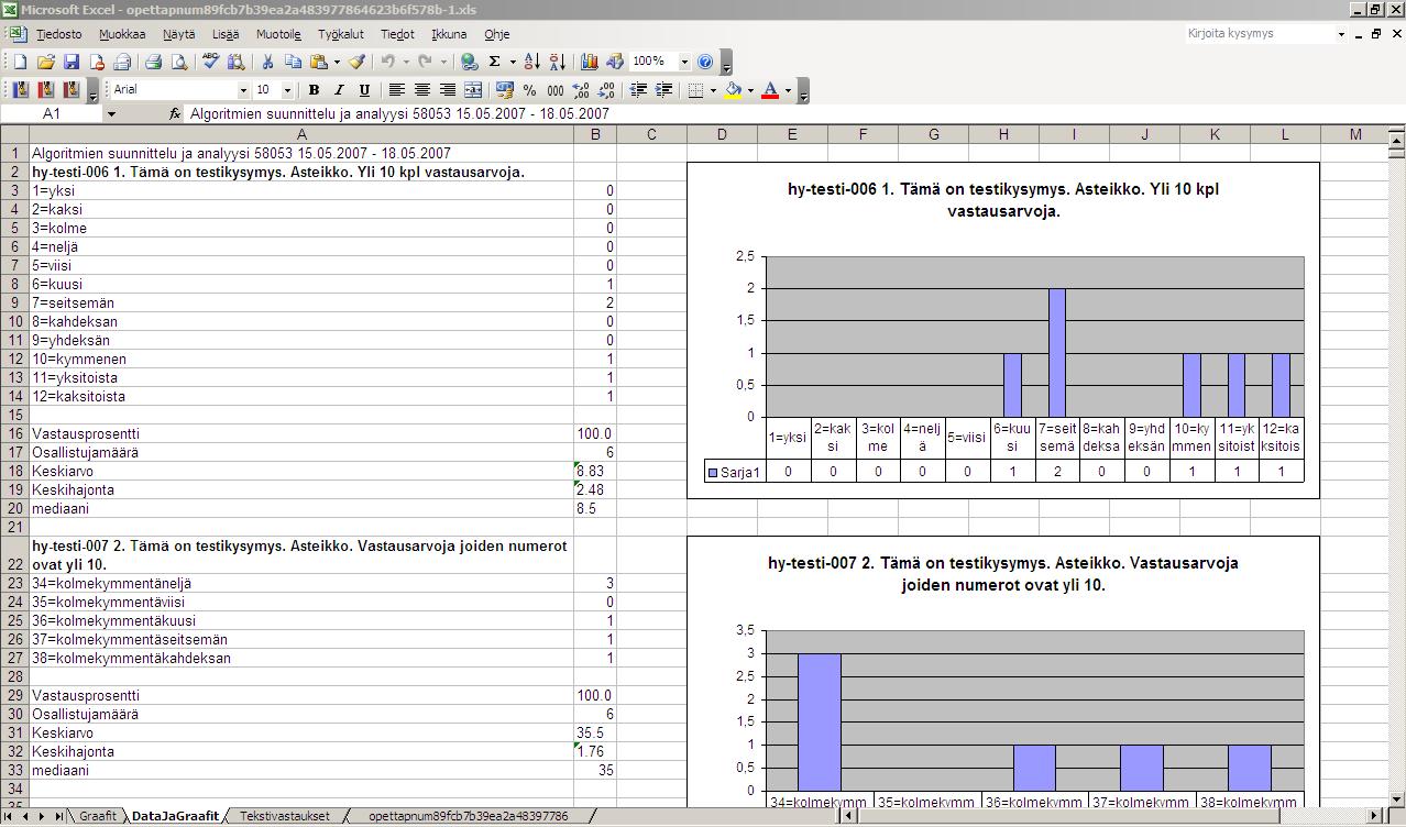 Helsingin yliopisto WebOodi Sivu 41/41 Kuva 45: Excel tiedoston tuominen vaihe 2/3 Nyt tieto on tuotu Exceliin oikein, eli niin, ettei tieto jakaannu eri sarakkeisiin, vaan että jokaisen opiskelijan