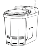 FLAME 8000 CONSISTS OF THE FOLLOWING PARTS On the outside you will find the flush handle and the toilets display where you will see all the information you need for use and care.