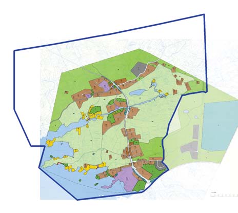 metsätalousvaltaiseksi alueeksi (M). M-alueelle on merkitty nykyinen maatilan talouskeskus ja kolme nykyistä ympärivuotista asuinrakennusta.
