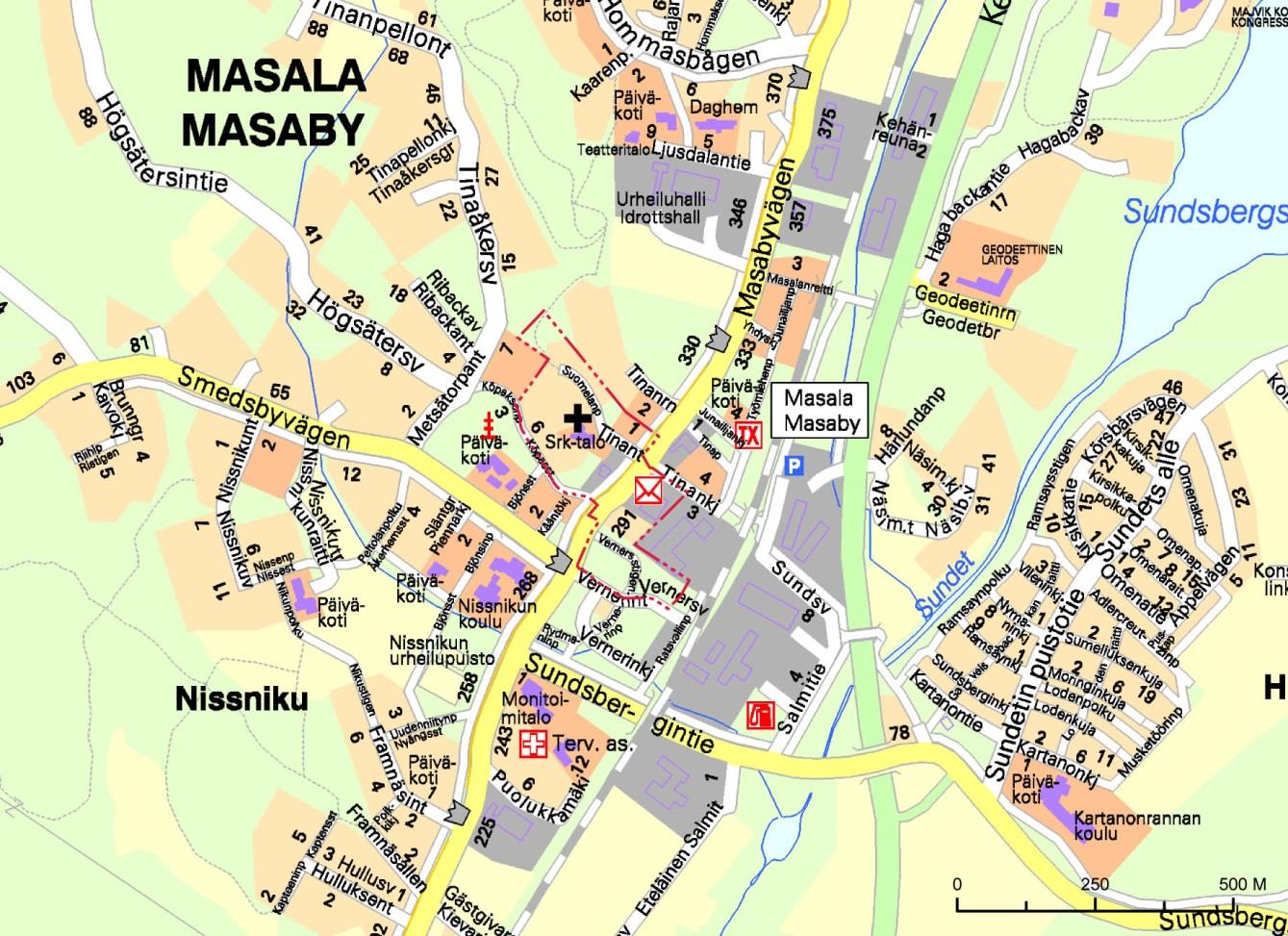 Bjönsinmäen asemakaava Selostus 21.04.2016 2 LÄHTÖKOHDAT Suunnittelualue sijaitsee Masalan keskustassa vain muutaman sadan metrin päässä Masalan rautatieasemasta. Alue on kooltaan noin 5,7 ha.