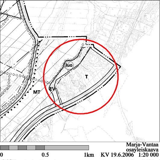 2006 vahvistamassa maakuntakaavassa alue on taajamatoimintojen aluetta sekä lentomelualuetta. Muutoskohde kuuluu taajamatoimintojen alueeseen. Hanke on maakuntakaavan mukainen.