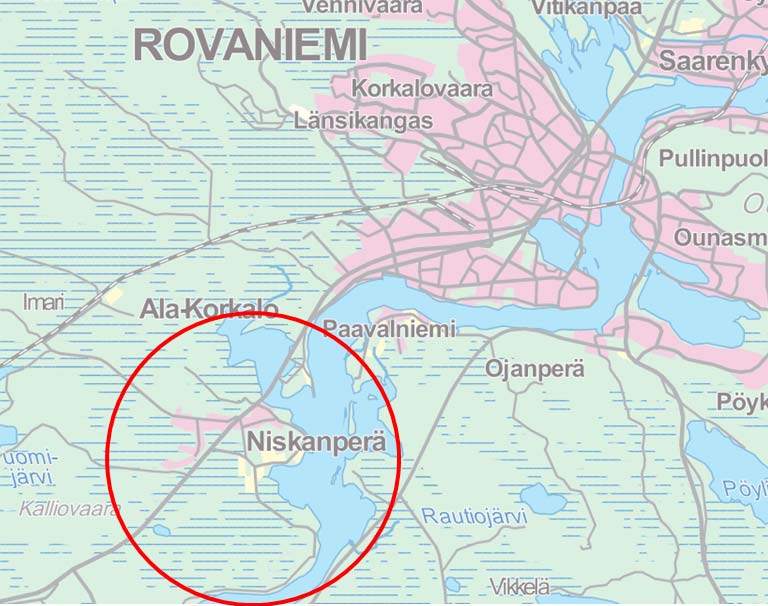 FCG SUUNNITTELU JA TEKNIIKKA OY Raportti 3 (13) Rovaniemen kaupungin Niskanperän kylä sijaitsee n. 6 km keskustasta lounaaseen valtatien 4 molemmin puolin.