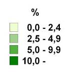 Forest sector s share of employment in sub-regions The forest sector s share of total employment in Finland was 4.0% in 2002.