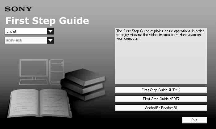 Installation af "First Step Guide (Introduktion)" og softwaren Du skal installere "First Step Guide (Introduktion)" og softwaren på din Windows-computer, før du tilslutter videokameraet til