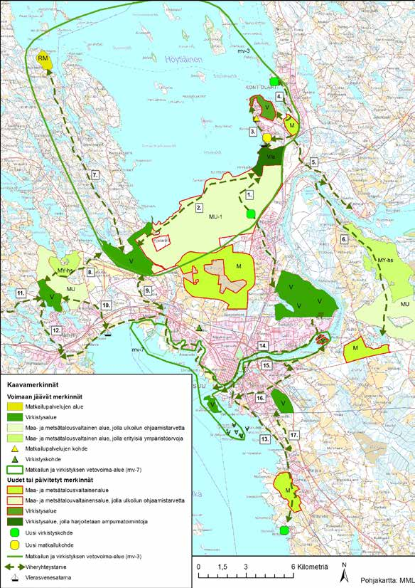 Kuva 9 Joensuun seudun viherrakennetta, maa- ja metsätalousvaltaisia