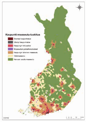 Maaseutuvaikutusten arviointi kunnan kehittämisen työkaluna Monimuotoisen maaseudun Suomi Suomeen tehtiin vuonna 2013 uusi kaupunki-maaseutuluokitus, joka perustuu paikkatietoaineistoihin.