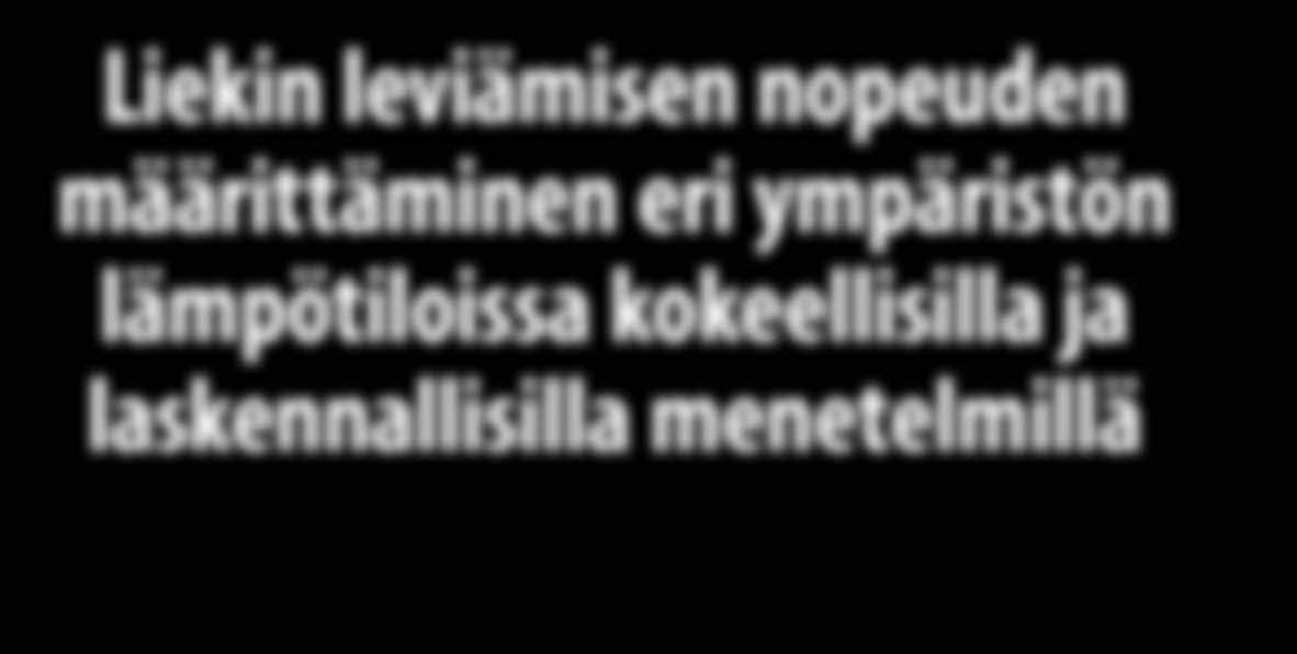 Johan Mangs ja Simo Hostikka, VTT, PL 1, 244 VTT Liekin leviämisen nopeuden määrittäminen eri ympäristön lämpötiloissa kokeellisilla ja laskennallisilla menetelmillä Tiivistelmä Uudella