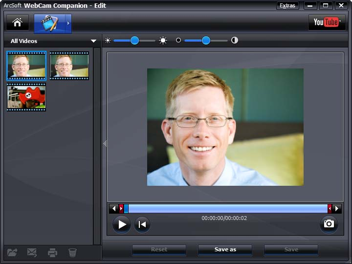 Videon muokkaaminen 1 Kaksoisnapsauta WebCam Companion 3 -kuvaketta Windowsin työpöydällä. 2 Valitse Edit (Muokkaa). 3 Valitse video, jota haluat muokata.