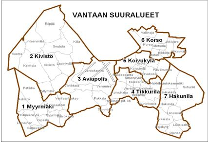 LIITE 2 Onnettomuudet suuralueittain ja sekä jakauma katuluokittain Henkilövahinko-onnettomuudet suuralueittain ja 60 52 53 50 42 40 Henkilövahingot, osuus katuluokittain 0 7 1_Myyrmäki 2_Kivistö