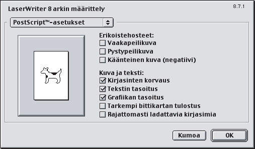B TULOSTUS KUVAN KÄÄNTÄMINEN (Peilikuva) Kuva voidaan kääntää peilikuvaksi. Tätä toimintoa voidaan käyttää tulostamaan malli Woodblock-puupiirrostulosteelle tai muulle tulostusvälineelle.