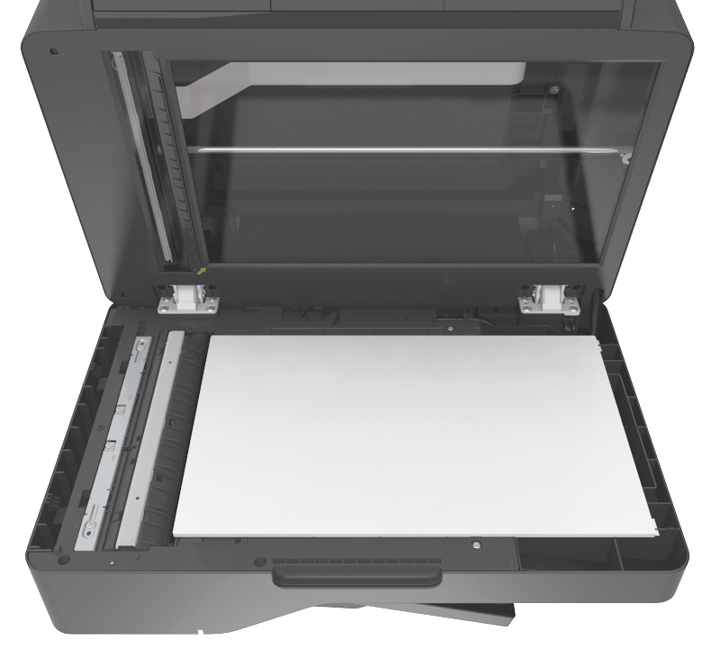 Tulostimen ylläpito 192 Skannaustason puhdistaminen Puhdista skannaustaso, jos laitteessa ilmenee tulostuslaatuongelmia, kuten juovia kopioiduissa tai skannatuissa kuvissa.
