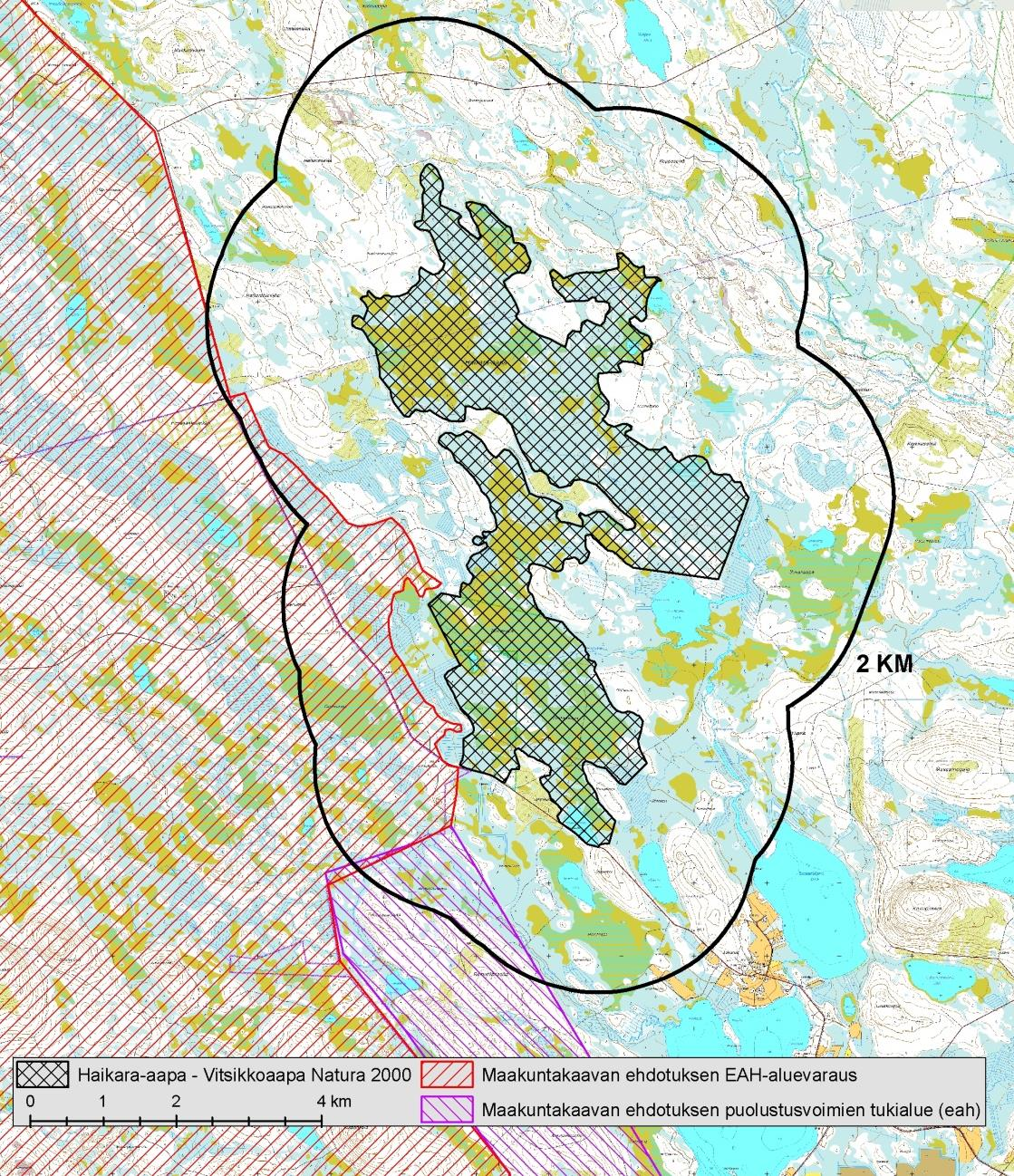 17 Haikara-aapa Vitsikkoaavan Natura-aluetta ympäröivä kahden kilometrin levyinen lähivyöhyke on laajuudeltaan noin 7000 hehtaaria.