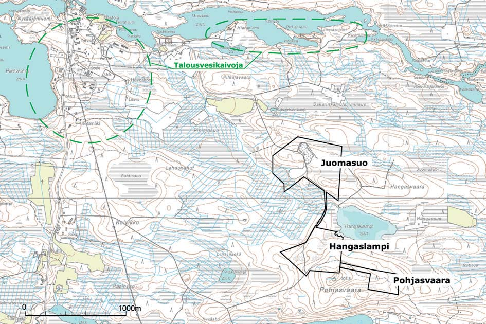 8.10.4 Pohjavedet 8.10.3.5 Purojen ja järvien pohjaeläimistö Vaikutusalueen vesistöjen velvoitetarkkailuihin ei sisälly pohjaeläintarkkailuja.