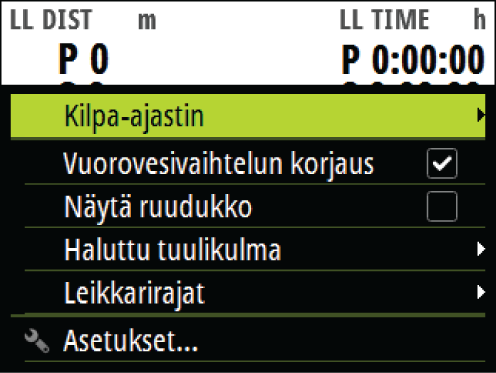 Moottoritie-sivu Navigointitiedot, mukaan lukien 3D-näkymä veneen sijainnista reitillä.