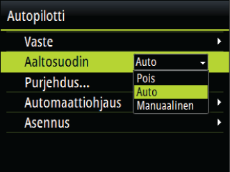 viritystoiminnon asettamien mukaiset. Jos automaattista viritystä ei tehdä (ei suositeltu), tason 4 arvot ovat tehtaan oletusarvot.