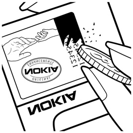 Tietoa akuista Ohjeet Nokian akun tunnistamista varten Käytä aina alkuperäisiä Nokian akkuja turvallisuutesi vuoksi.