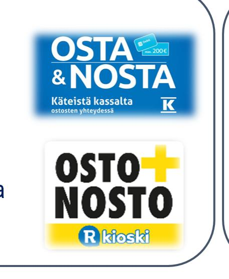 Asiakas ohjataan itsepalveluihin Ostosten maksaminen kortilla Maksukortilla maksut sujuvat turvallisesti.