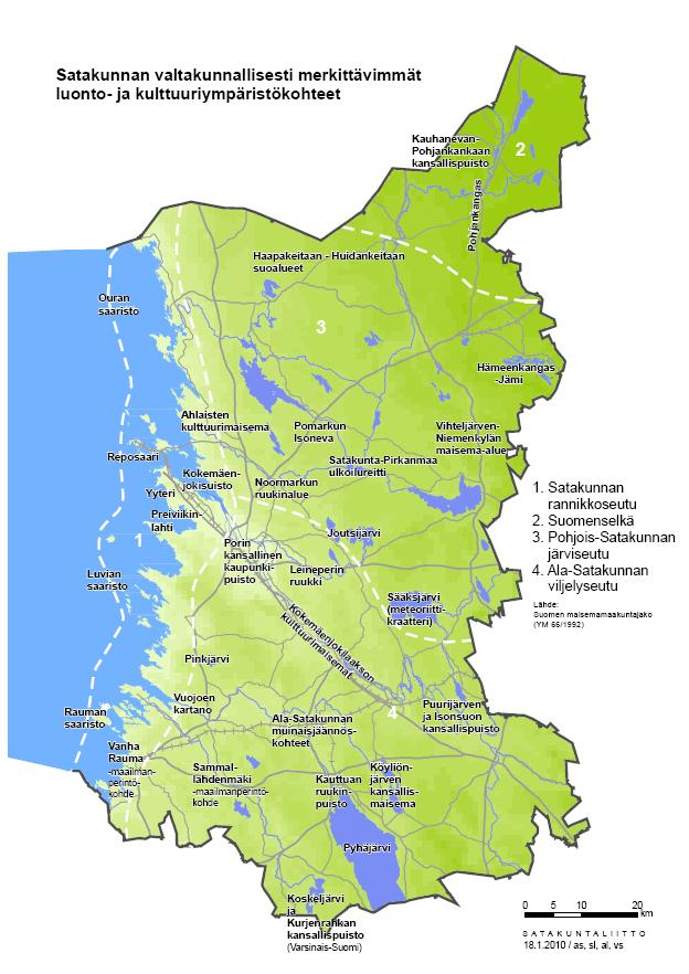 Satakunta yksi Suomen 19 maakunnasta monia kansallisesti ja jopa kansainvälisesti
