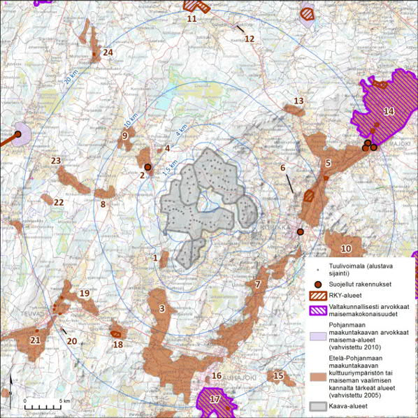 12.2.2015 86 (103) Kuva 39. Maakunnallisesti ja valtakunnallisesti tärkeät maisema-alueet ja kulttuuriympäristöt.