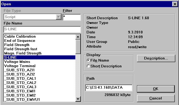 LIITE 1 User Name: a Password: 1 Avataan Test-valikosta Run Script.