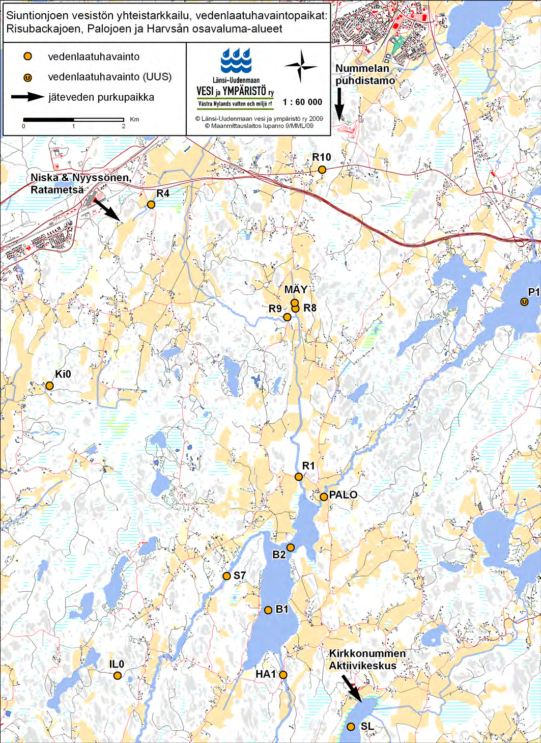 Kartat Siuntionjoen yhteistarkkailualueelta LIITE 1 (3/5)