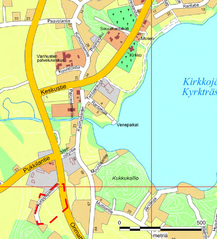 1 PERUS- JA TUNNISTETIEDOT 1.1 Kaava-alueen sijainti Suunnittelualue sijaitsee taajaman eteläosassa Koskenkylään johtavan tien (Orimattilantie) vieressä. Alue rajautuu Kuoppapellontiehen. 1.2 Kaavan nimi ja tarkoitus Kaavan nimi Koskenkyläntien yritysalue.