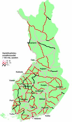 Liikenneonnettomuudet yleisillä teillä 2002 59 KARTAT