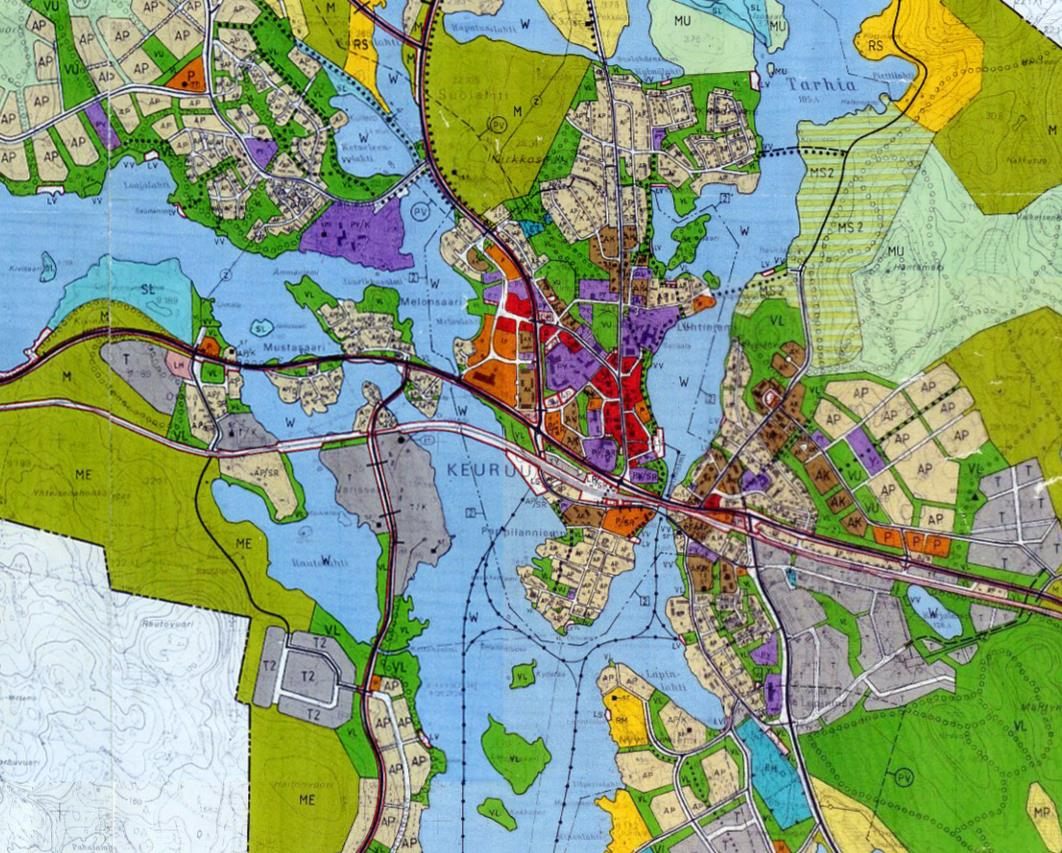 Yleiskaava Kuva 2. Ote Keski-Suomen maakuntakaavasta Keuruun keskustan oikeusvaikutukseton osayleiskaava on hyväksytty valtuustossa 1991.