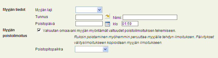 KÄYTTÄJÄN OHJE 24 (40) Tallenna-painikkeesta. Peruuta-painikkeella palataan tyhjälle ilmoitukselle tallentamatta ilmoitusta ( peruuta painikkeen toiminta on selostettu sivulla 12).