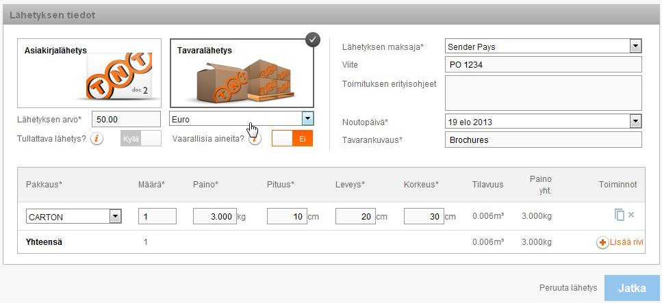 LÄHETYKSEN TEKEMISEN 4 VAIHETTA Täytä lähetyksen tiedot Valitse palvelu H yväksy Tulosta Uudistetussa mytnt:ssä tietojen syöttäminen lähetystä tehdessä on nyt selkeää.