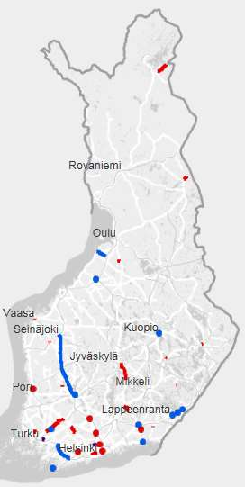 MAANTIET Vt 1 Kehä III Munkkivuori Vt 2 Forssan seutu Vt 9 Aura Humppila liikenneturvallisuus Vt 8 Nousiainen ohituskaistat Vt 12 Alasjärvi lisäkaistat Vt 15 Keltakankaan liittymät Vt 6 parantaminen