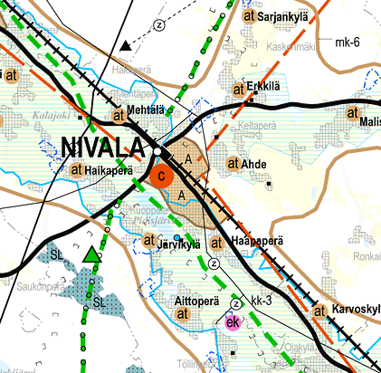 FCG Suunnittelu ja tekniikka Oy Kaavaselostus 4 3.2.2 Maakuntakaavan 1. vaihekaava Kuva 1. Ote voimassa olevasta maakuntakaavan kartasta Maakuntakaavan 1.