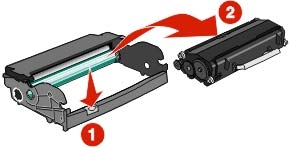 Tulostimen ylläpito 102 1 Vapauta ja laske etuluukku painamalla tulostimen vasemman reunan painiketta.
